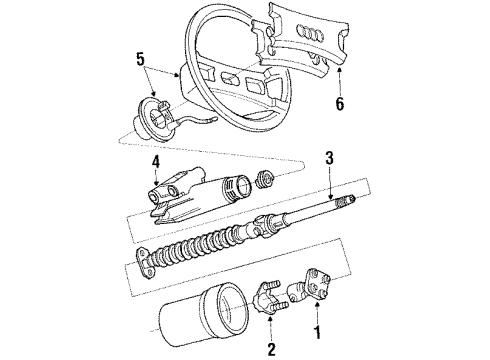 1989 Audi 200 Quattro Steering Column & Wheel, Steering Gear & Linkage Diagram 1