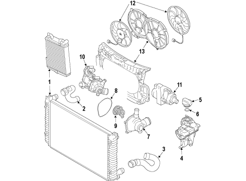 2008 Audi S5 Cooling System, Radiator, Water Pump, Cooling Fan