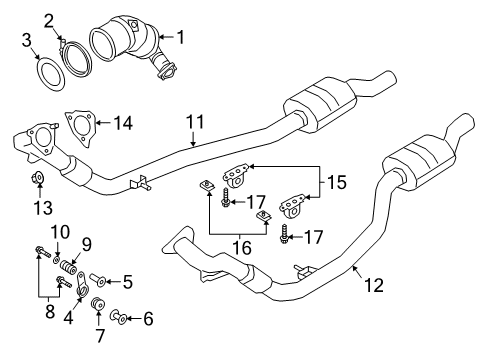 2020 Audi A8 Quattro Converter & Pipe Diagram for 4N0-254-250-QX