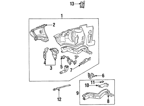 1998 Audi Cabriolet Structural Components & Rails