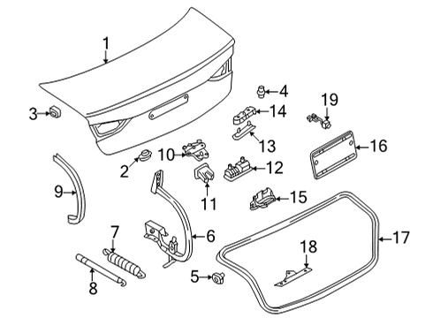 2024 Audi A3 Trunk Lid & Components