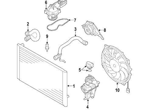 2008 Audi A6 Quattro Expansion Tank Diagram for 4F0-121-403-N