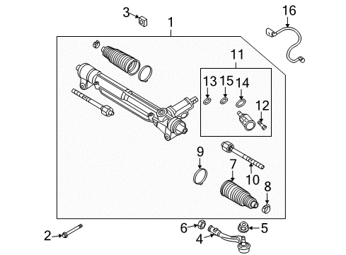 2009 Audi S5 Steering Column & Wheel, Steering Gear & Linkage Diagram 3