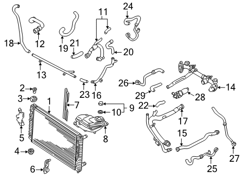 2000 Audi A4 Radiator Diagram for 8D0-121-251-AP