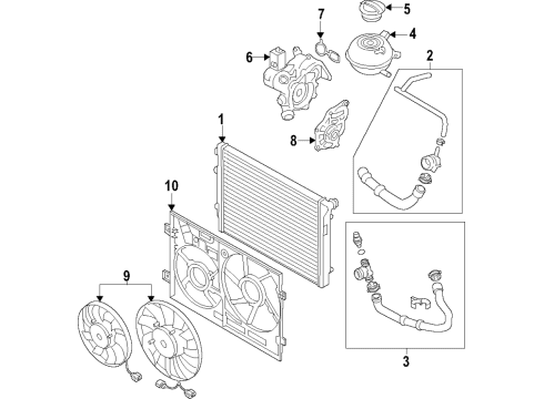 2019 Audi Q3 Cooling System, Radiator, Water Pump, Cooling Fan Diagram 2