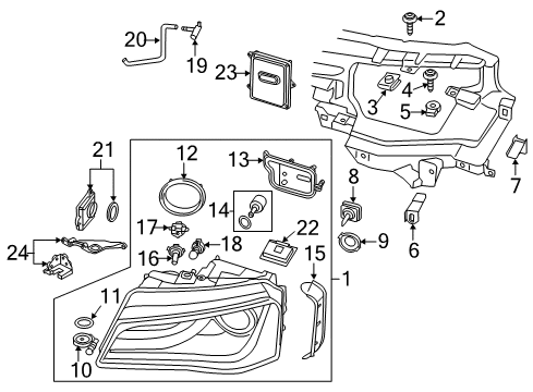 2014 Audi A8 Quattro Bulbs Diagram 1