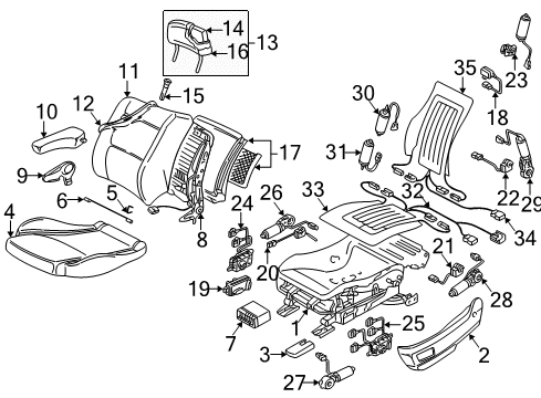 1999 Audi A8 Quattro Front Seat Components