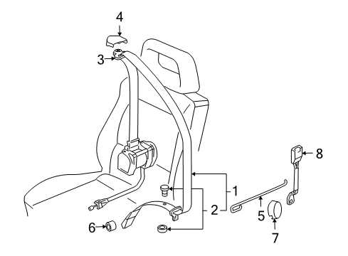 2006 Audi S4 Seat Belt Diagram 2