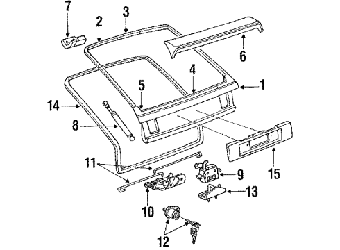 1989 Audi 100 Spoiler Diagram for 445-827-933-B-01C