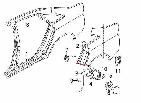 2001 Audi A6 Quattro Fuel Door