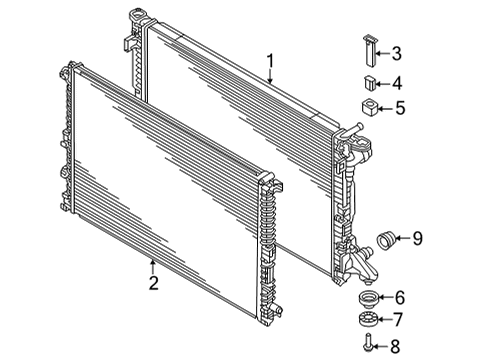 2021 Audi A8 Quattro Auxiliary Radiator Diagram for 4N0-145-804-A