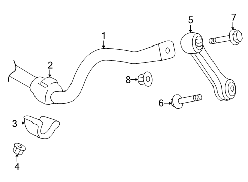 2008 Audi S5 Stabilizer Bar & Components - Front