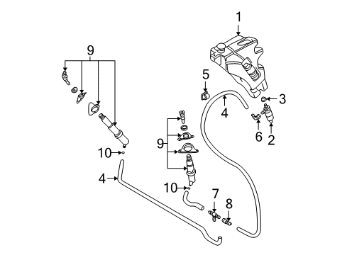 2006 Audi TT Washer Components