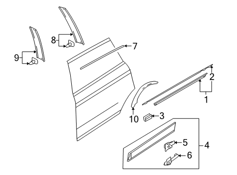 2009 Audi Q7 Exterior Trim - Rear Door