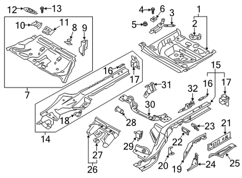 2022 Audi RS7 Sportback Rear Floor & Rails