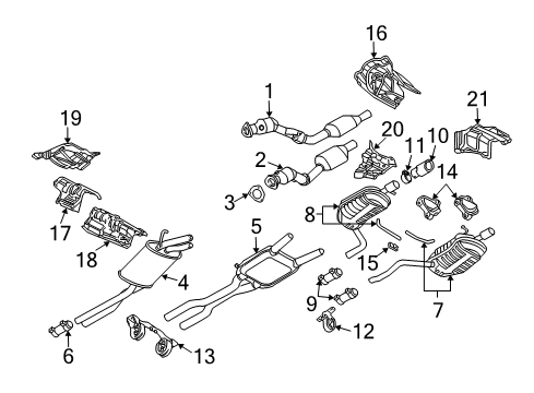 2004 Audi A4 Resonator & Pipe Clamp Diagram for 191-253-141-F