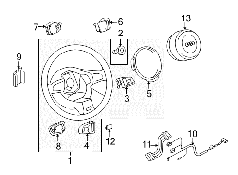 2007 Audi S8 Steering Wheel Diagram for 4E0-419-091-EB-VMJ