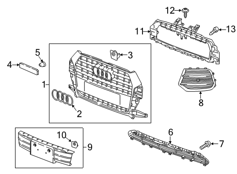 2016 Audi Q3 Grille & Components Diagram 1