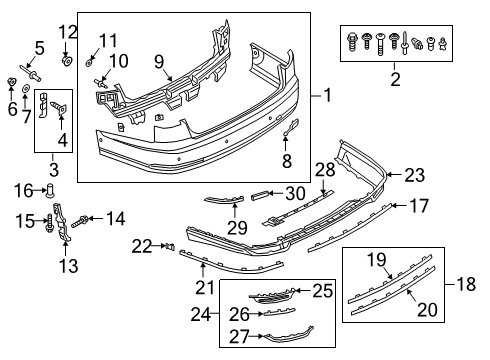 2019 Audi A8 Quattro Rear Bumper Diagram 2