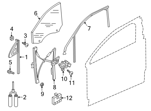 2023 Audi Q7 Glass - Front Door