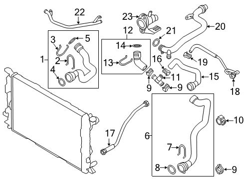 2011 Audi Q5 Upper Hose Diagram for 8R0-121-101