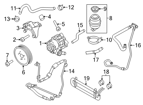 2011 Audi Q5 Power Steering Suction Hose Diagram for 8R0-422-887-M