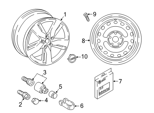 2022 Audi Q5 Wheel, Alloy Diagram for 80A-601-025-AN