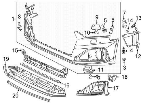 2022 Audi A5 Sportback Bumper & Components - Front Diagram 1