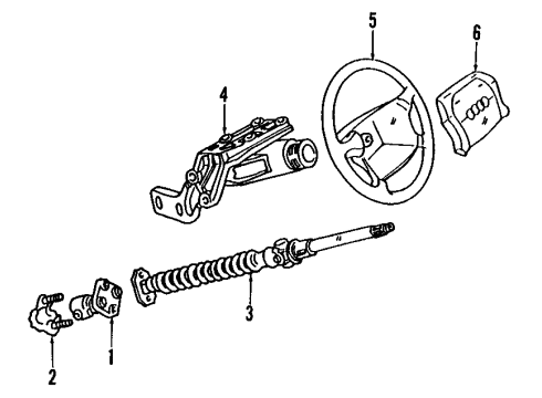 1993 Audi V8 Quattro Steering Column & Wheel, Steering Gear & Linkage Diagram 2