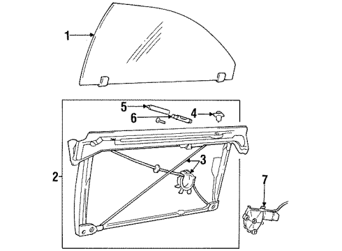 1998 Audi Cabriolet Glass - Door