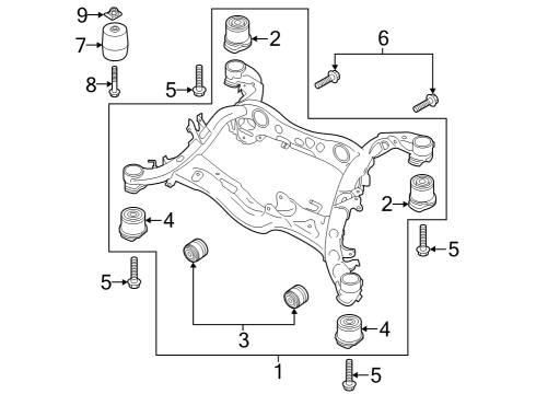 2022 Audi S8 Suspension Mounting - Rear Diagram 1