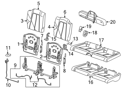 2018 Audi TT RS Quattro Rear Seat Components