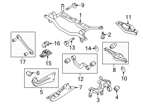 2009 Audi A3 Quattro Rear Suspension, Control Arm Diagram 4