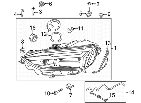 2020 Audi A5 Quattro Composite Headlamp Diagram for 8W6-941-012-B