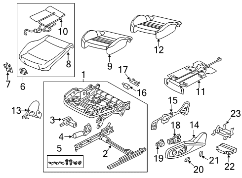 2018 Audi A4 Front Seat Components Diagram 4