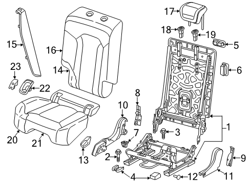 2023 Audi RS Q8 Second Row Seats Diagram 1