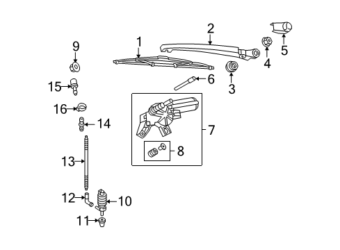 2010 Audi Q5 Rear Wiper Components