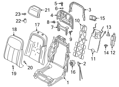 2021 Audi A8 Quattro Rear Seat Components Diagram 2