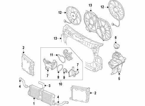 2015 Audi R8 Cooling System, Radiator, Water Pump, Cooling Fan Diagram 3