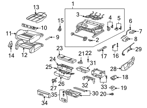 2005 Audi S4 Front Seat Components Diagram 11