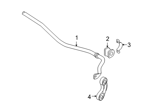 2007 Audi A6 Rear Suspension Components, Upper Control Arm, Stabilizer Bar Diagram 1