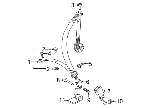 2015 Audi A3 Rear Seat Belts Diagram 1