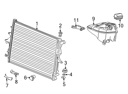 2010 Audi Q7 Radiator & Components Diagram 2