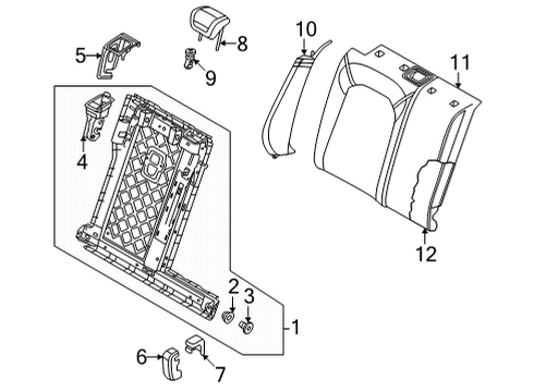 2023 Audi S3 Rear Seat Components Diagram 4