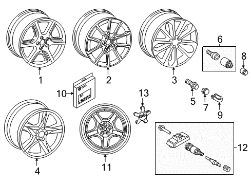 2017 Audi Q5 Wheel, Alloy Diagram for 8R0-601-025-BM