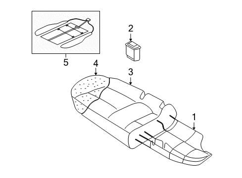 2007 Audi A6 Rear Seat Components Diagram 2