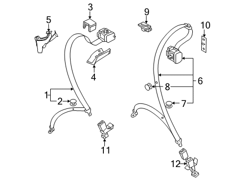 2006 Audi A6 Quattro Rear Seat Belts