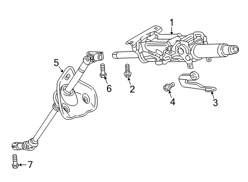 2017 Audi Q7 Steering Column & Wheel, Steering Gear & Linkage Diagram 3