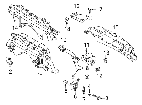 2010 Audi R8 Resonator & Pipe Clamp Diagram for 1K0-253-141-G