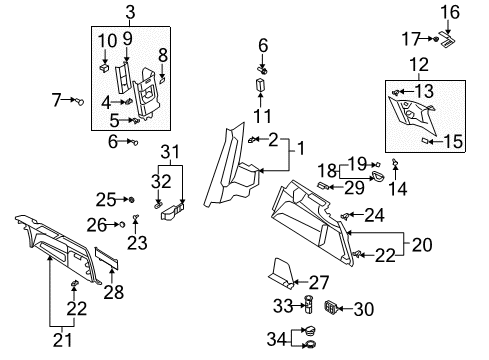 2009 Audi Q7 Interior Trim - Quarter Panels